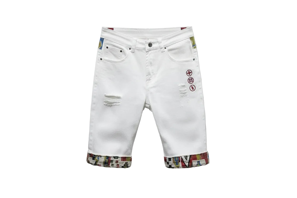 Pantalones cortos de mezclilla estampados