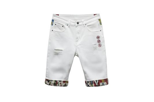 Pantalones cortos de mezclilla estampados