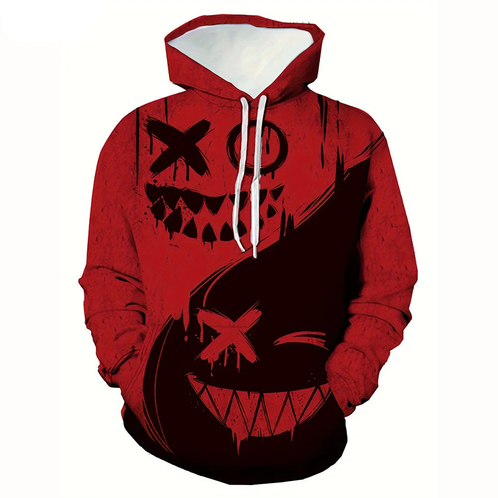 Sudadera con capucha y estampado de cara sonriente