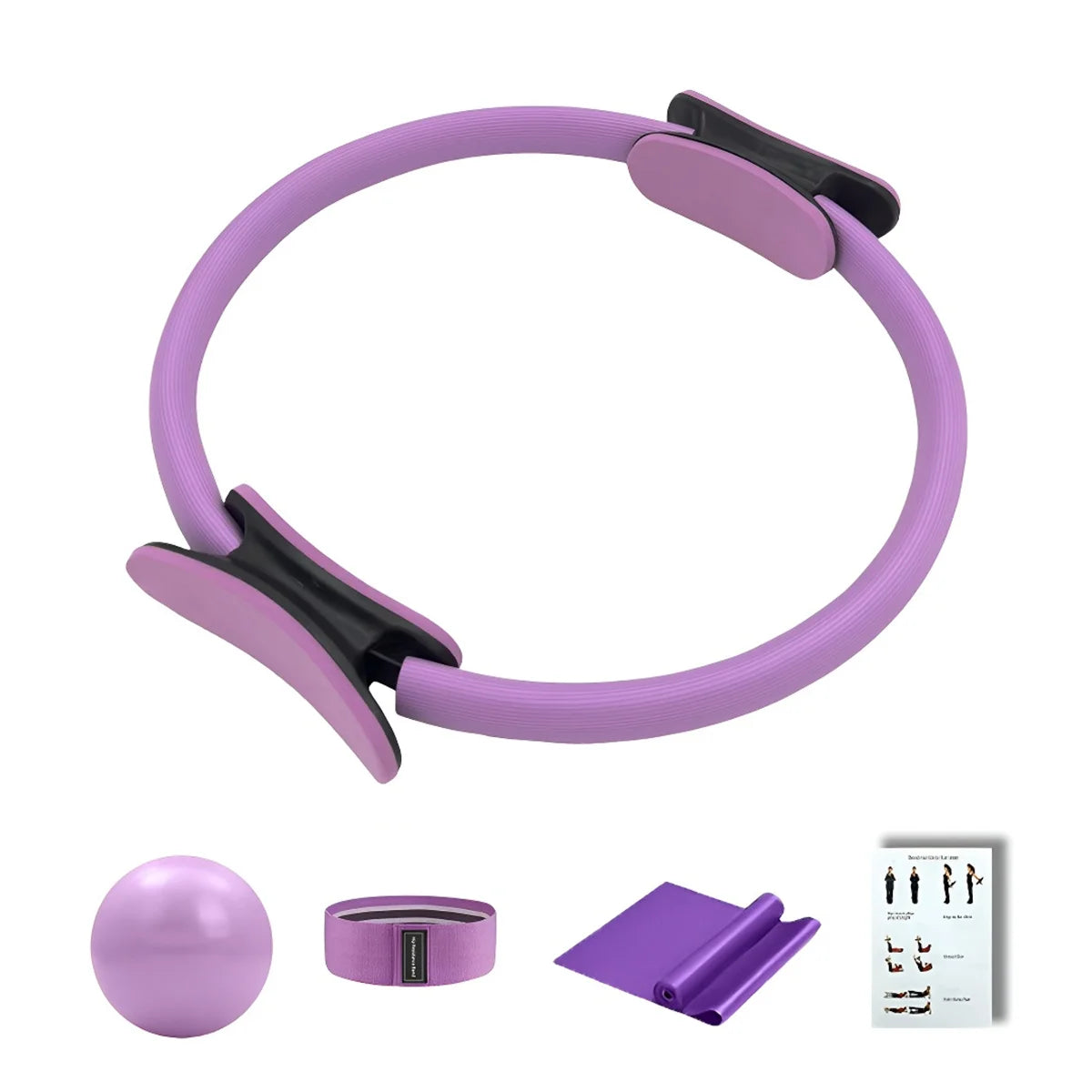 5-Piece Pilates Basic Set: Exercise Ball, Resistance Band & Training Accessories for Full-Body Workout