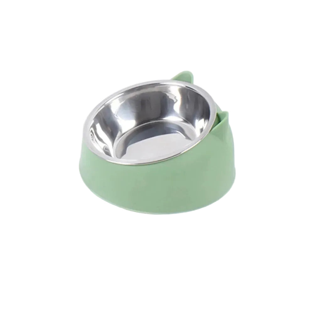 Comedero ergonómico elevado de acero inoxidable para gatos y perros, para la protección del cuello y la columna vertebral