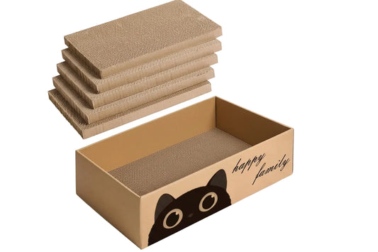 Griffoir en carton ondulé pour chats, avec fonction couchage