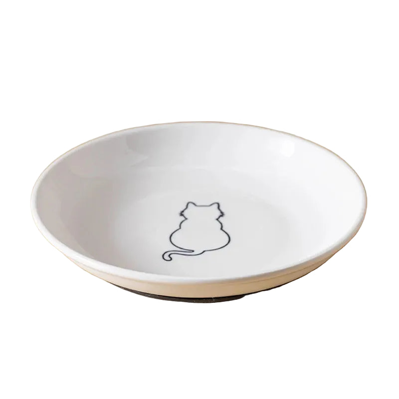 Süsser Keramischer Katzenteller mit rutschfester Silikonunterlage
