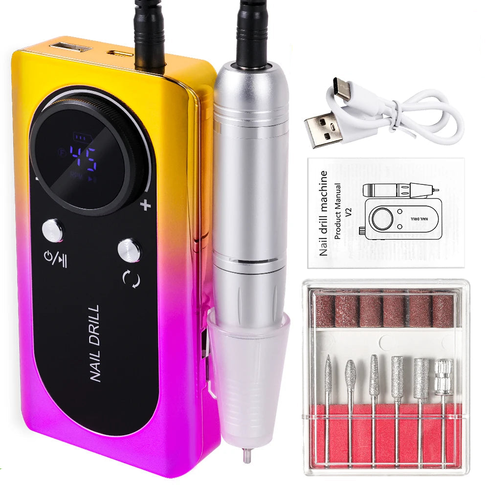 Professional Electric Nail Drill Machine with up to 45,000 RPM