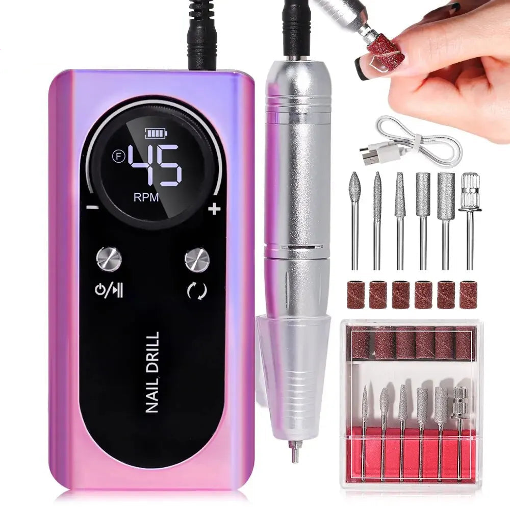 Professional Electric Nail Drill Machine with up to 45,000 RPM