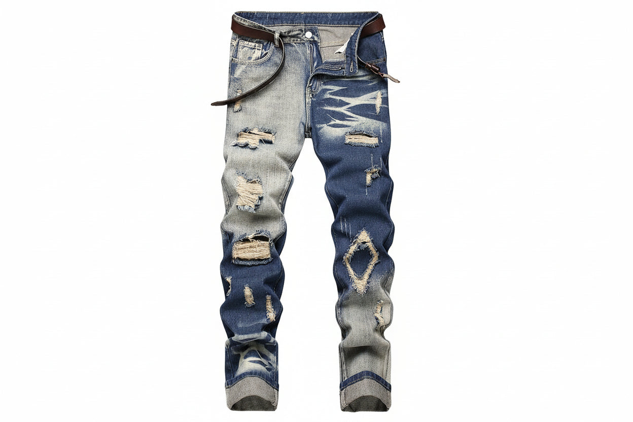 Vaqueros retro con detalles rotos
