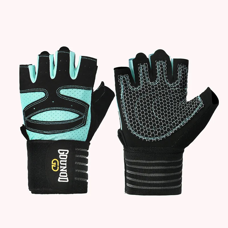 Guantes de levantamiento de pesas - Transpirables, Antideslizantes y con Soporte para la Muñeca