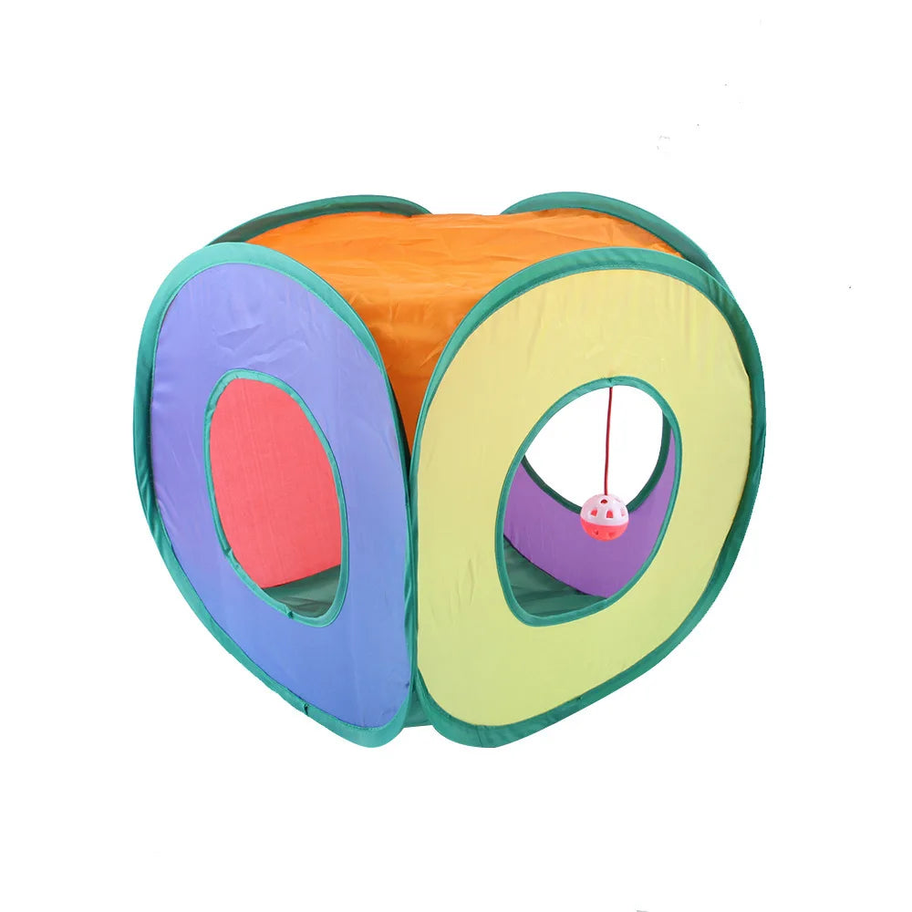 Play tunnel for cats, collapsible, long, in various shapes