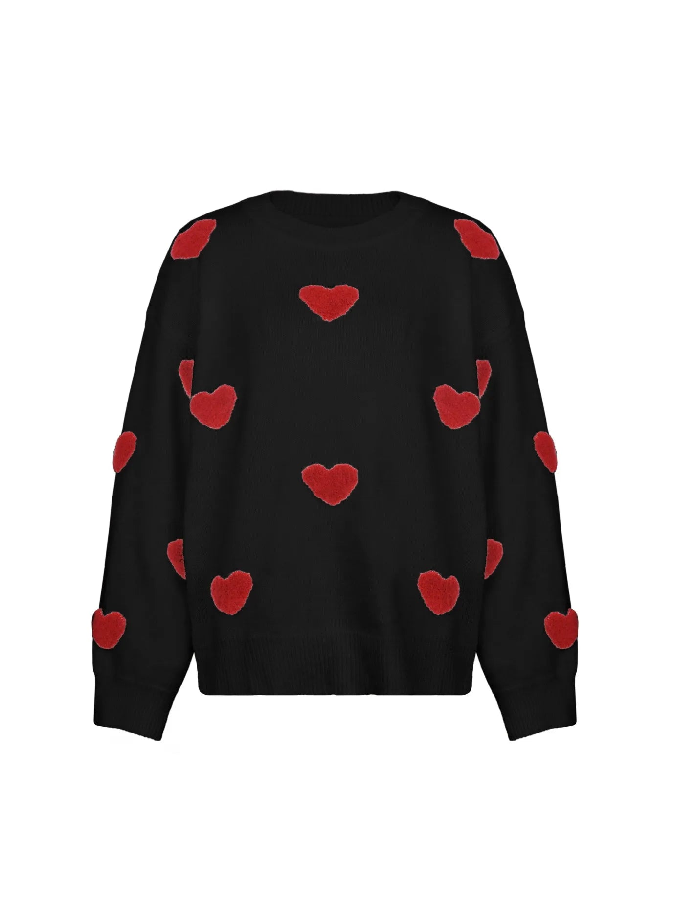Oversize knitted sweater with heart patch