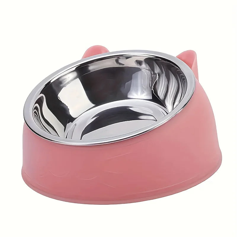 Erhöhter Ergonomischer Futternapf zum Schutz von Nacken und Wirbelsäule aus Edelstahl für Katzen und Hunde