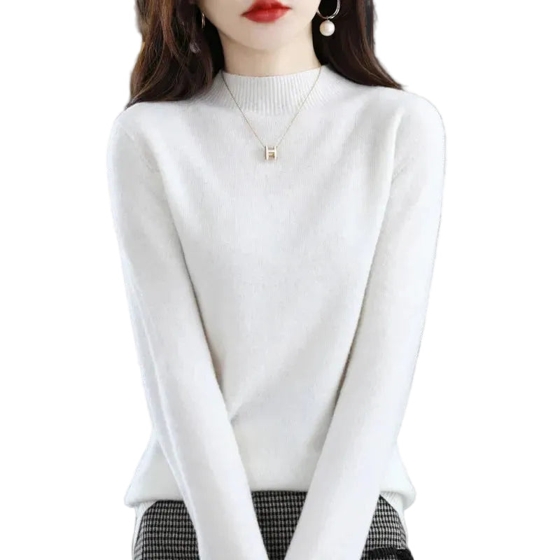Slim Fit Pullover with Mid-Height Collar