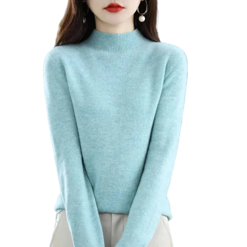 Slim Fit Pullover with Mid-Height Collar