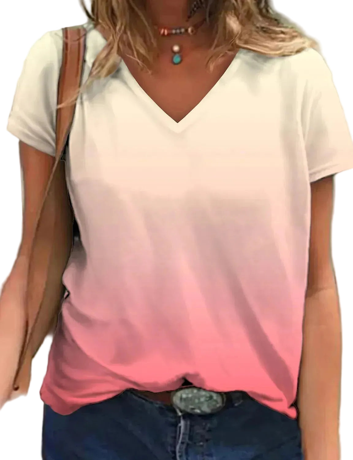 T-Shirt mit modernem Farbverlauf-Motiv