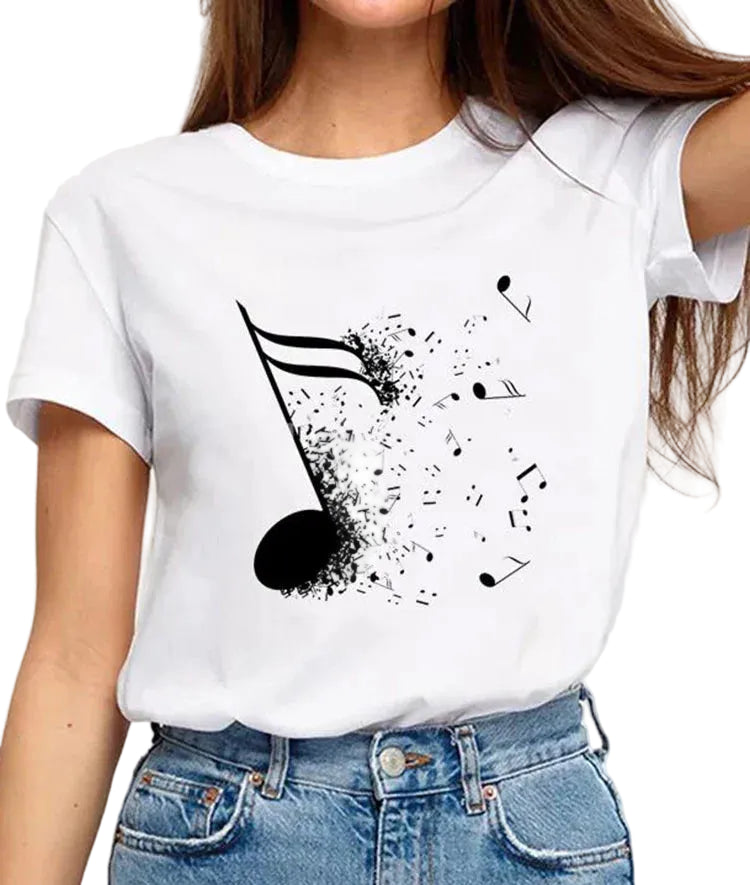 Fashionable T-Shirt with 3D Print Short Sleeve Casual Basic Top