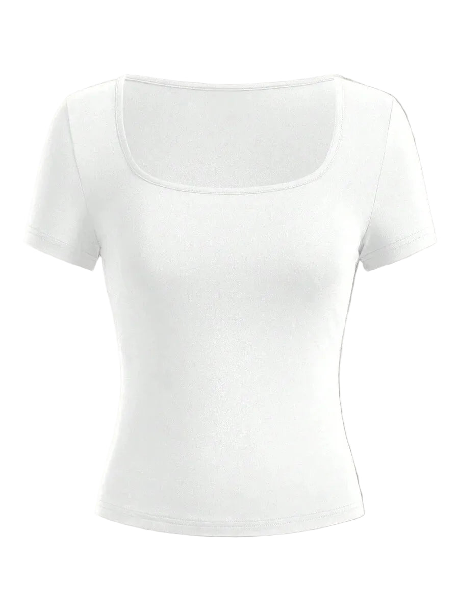 Classic Casual Square Neck T-Shirt