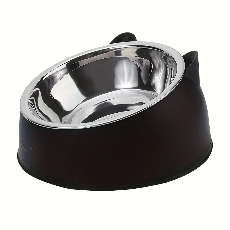Erhöhter Ergonomischer Futternapf zum Schutz von Nacken und Wirbelsäule aus Edelstahl für Katzen und Hunde