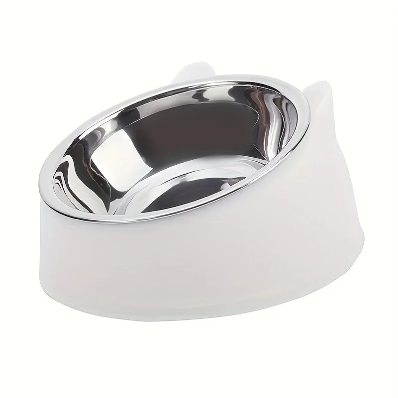 Erhöhter Ergonomischer Futternapf zum Schutz von Nacken und Wirbelsäule aus Edelstahl für Katzen und Hunde