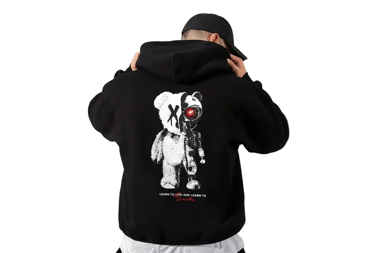 Cartoon Machine Bear Hoodie
