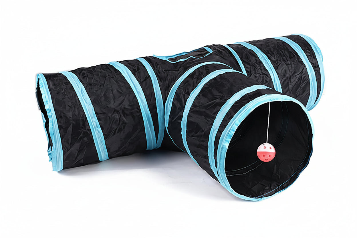 Play tunnel for cats, collapsible, long, in various shapes