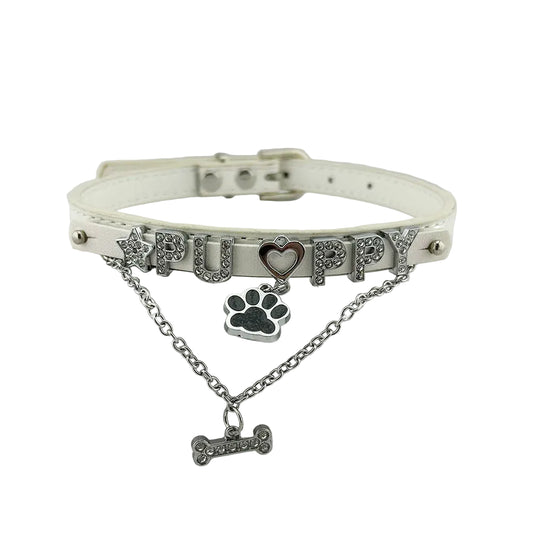 Collier chiot avec cristaux