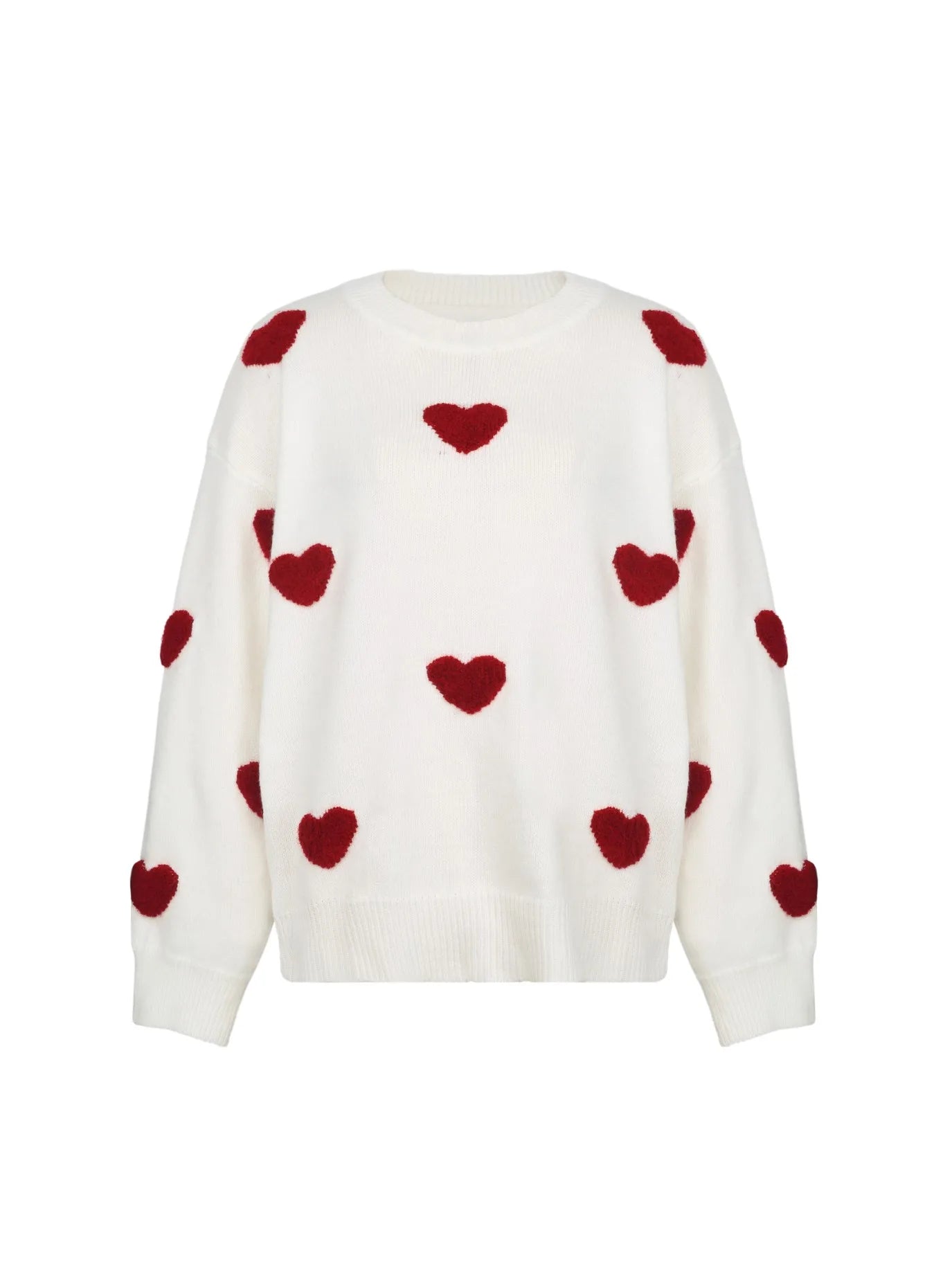 Oversize knitted sweater with heart patch