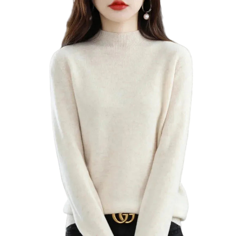 Slim Fit Pullover with Mid-Height Collar