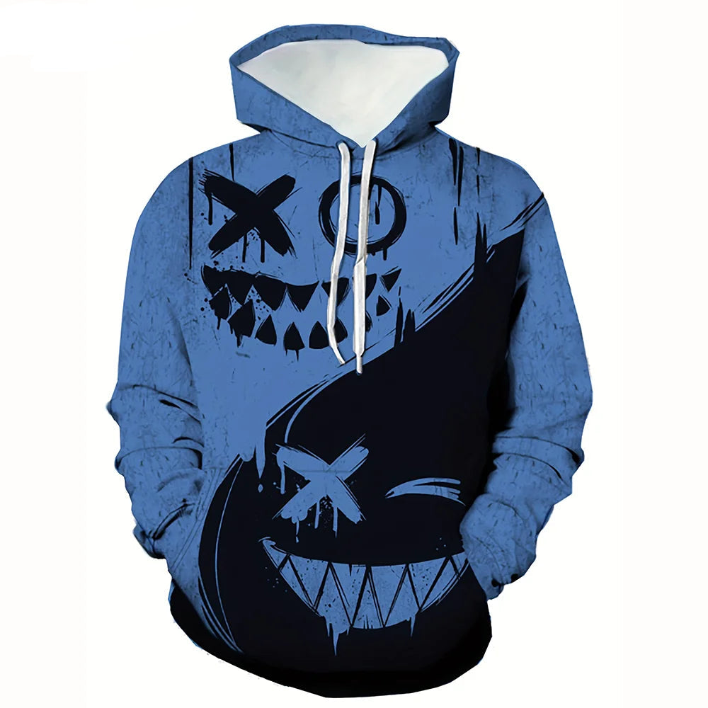 Sudadera con capucha y estampado de cara sonriente
