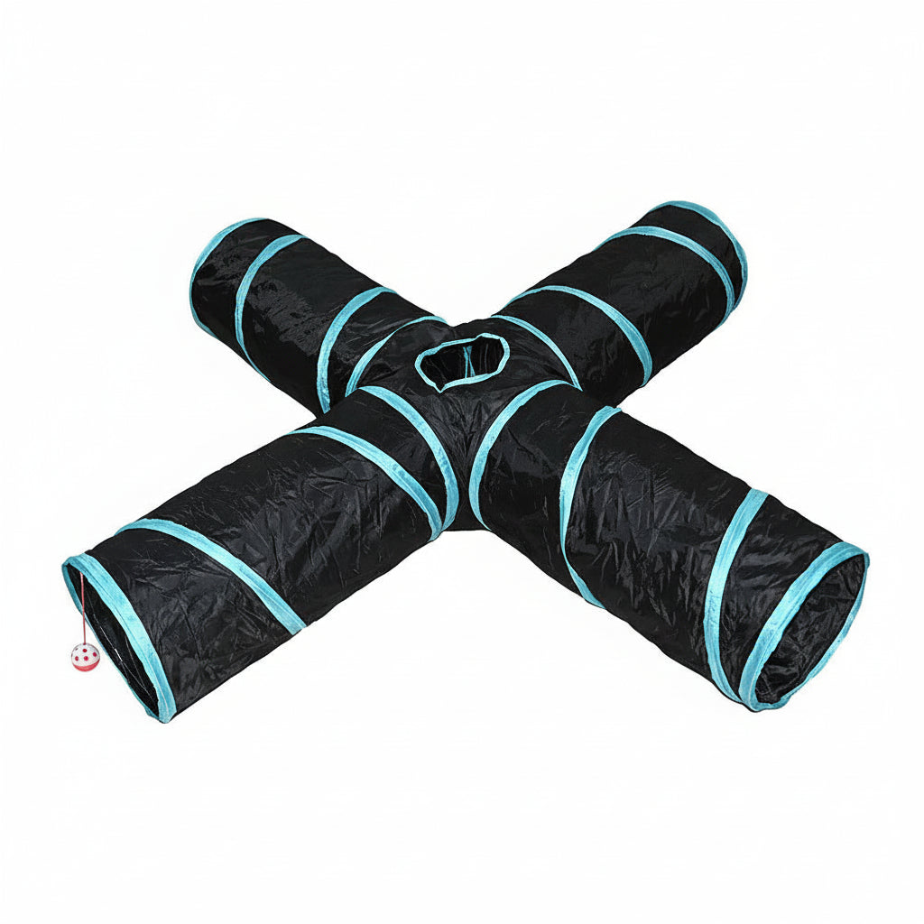 Play tunnel for cats, collapsible, long, in various shapes