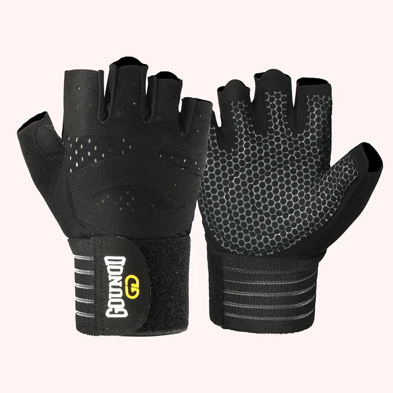 Guantes de levantamiento de pesas - Transpirables, Antideslizantes y con Soporte para la Muñeca