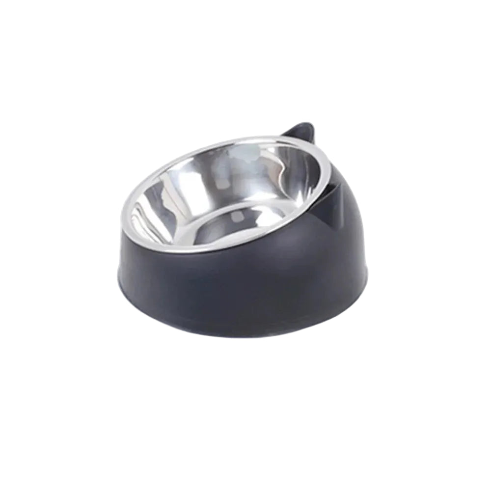Comedero ergonómico elevado de acero inoxidable para gatos y perros, para la protección del cuello y la columna vertebral