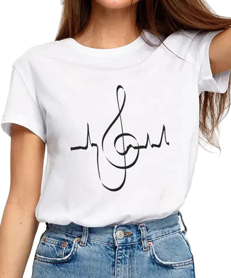 Fashionable T-Shirt with 3D Print Short Sleeve Casual Basic Top